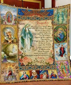 Virgin Mary Mother Mary Remember Quilt Blanket