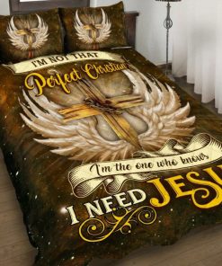 I Need Jesus Quilt Bedding Set LSNGO09BD