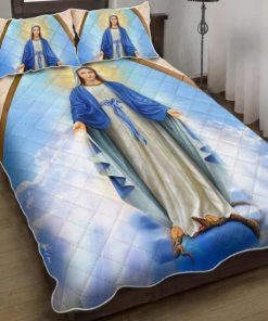 Beautiful Lady, Mary Mother Of Christ Quilt Bedding Set UXGO51BD