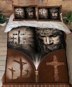 Jesus Christian. Faith Over Fear Quilt Bedding Set LSNGO05BD