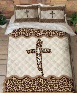 Jesus Bed Set Faith Jesus Leopard Quilt Bedding Set