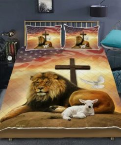 Jesus – Lion And Lamb Holy Spirit Quilt Bedding Set UXGO19BD