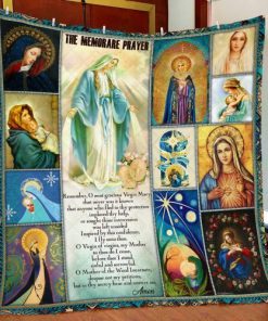 Memorare Prayer Mother Mary Quilt Blanket