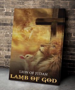 Believe In God - Lion And Lamb Canvas AQ06
