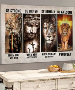 Be Strong And Believe In God - Lion And God Canvas AQ10