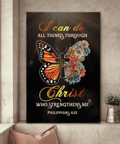 I Can Do All Things Through Christ - Butterfly Jesus Canvas NUM65