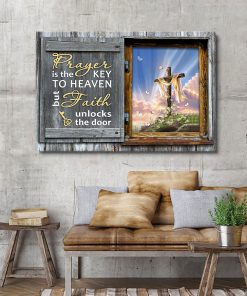Prayer Is The Key To Heaven - Cross Christian Canvas AM71