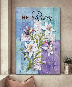 God Is Risen - Unique Cross And Flower Christian Canvas NUM76