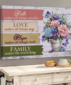Faith Makes All Things Possible - Vase Of Flower Canvas NUM62