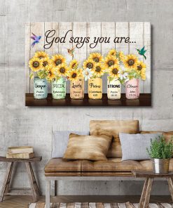 Vase Of Sunflower Canvas - God Says You Are Unique NUQ52