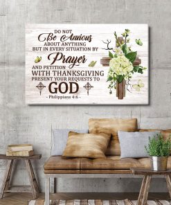 Jesuspirit Beautiful Canvas  Flower And Cross  Philippians 46  Do Not Be Anxious CVM1