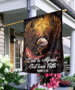Unique Eagle Wing And Cross Flag - Kneel For The Cross AH152