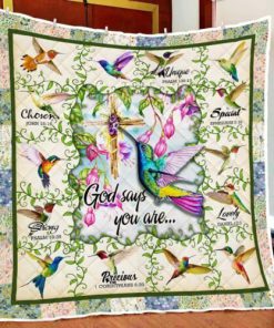 Hummingbird God Says You Are Quilt Blanket