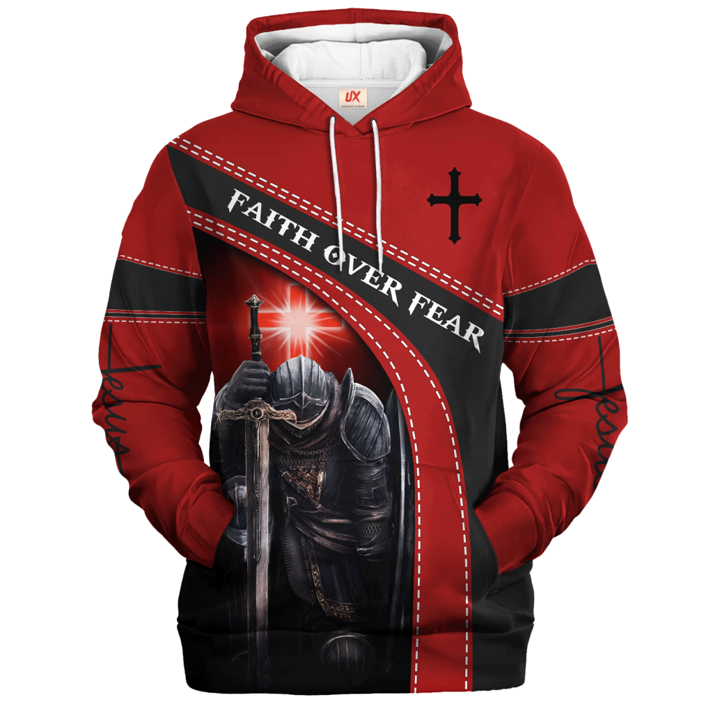 Faith Over Fear | Christian Microfleece Hoodie, Jesus & God Hoodie Gift ...