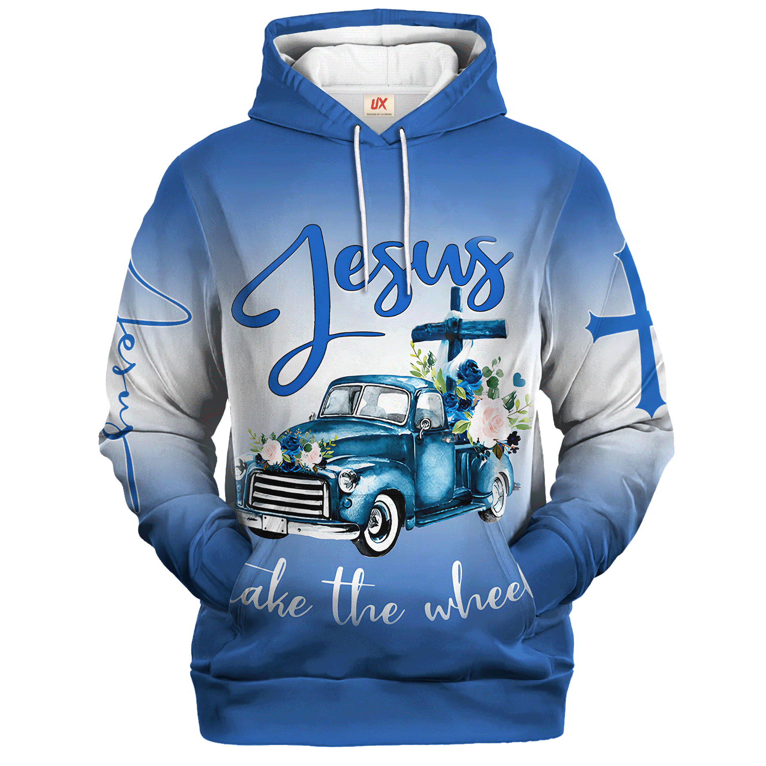 Faith Hoodie Jesus Take the Wheel Inspirational Design