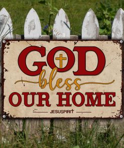 UX Jesus  God Bless Our Home  Special Cross Metal Sign NUH459