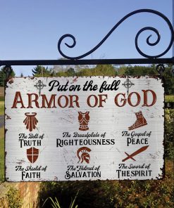 UX Jesus  Put On The Full Armor Of God  Special Metal Sign  Religious Gift NUM456