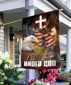 Lovely Christian Cross Flag - God Bless America H05
