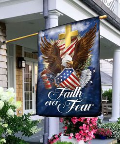 Unique Cross  And Eagle Flag - In God We Trust AH157