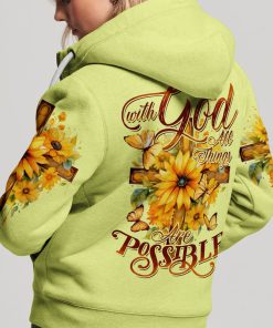 With God All Things Are Possible Premium Microfleece Hoodie/Zip Hoodie - For Men and Women