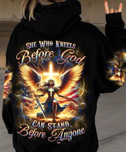 She Who Kneels Before God Premium Microfleece Hoodie/Zip Hoodie - For Men and Women