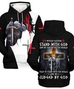 Christian Microfleece Hoodie – I Would Rather Stand With God | For Men & Women