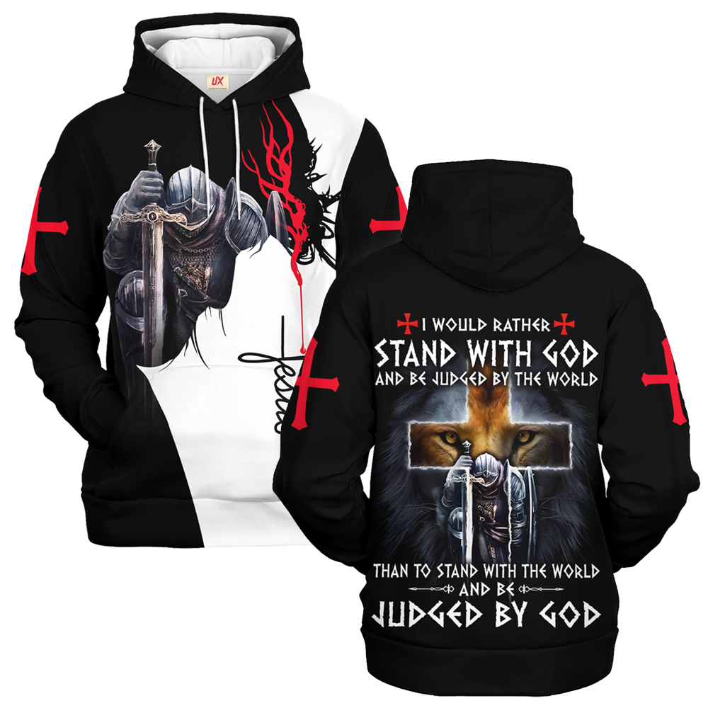 Premium Microfleece Christian Hoodie for Men and Women Stand With God