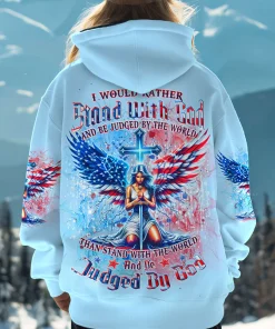 I Would Rather Stand With God Women's All Over Print Hoodie/Zip Hoodie