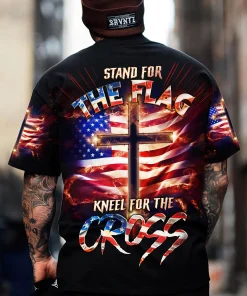 Stand For The Flag Kneel For The Cross Men's All Over Print Shirt