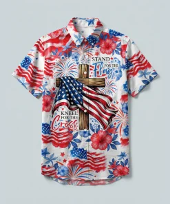 Stand For The Flag Kneel For The Cross Men’s Collar Shirt Stand For The Flag Kneel For The Cross Men’s Collar Shirt