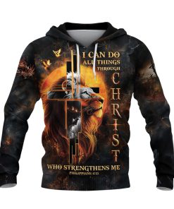 Philippians 4:13 Lion of Judah Cross I Can Do All Things Christian Hoodie Philippians 4:13 Lion of Judah Cross I Can Do All Things Christian Hoodie