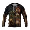 Philippians 4:13 Blue Lion of Judah Cross Christian Hoodie