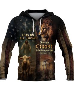 Philippians 4:13 Lion and Lamb I Can Do All Things Through Christ Hoodie Philippians 4:13 Lion and Lamb I Can Do All Things Through Christ Hoodie