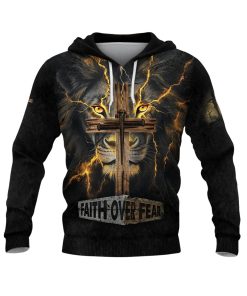 A Fierce Faith "Faith Over Fear" Lion And Lightning Hoodie A Fierce Faith "Faith Over Fear" Lion And Lightning Hoodie
