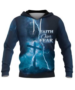 Faith Over Fear The Cross In The Storm Christian Hoodie Faith Over Fear The Cross In The Storm Christian Hoodie