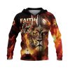 Faith Over Fear Lion & Cross with Crucifixion Scene Hoodie