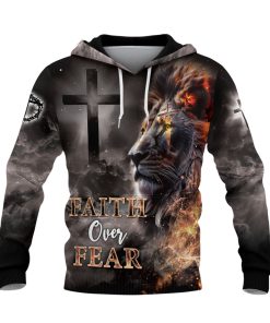Faith Over Fear Lion Cross Hoodie Faith Over Fear Lion Cross Hoodie
