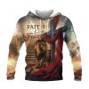 Faith Over Fear Lion & Cross Galaxy Glow Hoodie