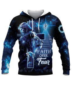 Faith Over Fear Lion Jesus Cross Galaxy Hoodie Faith Over Fear Lion Jesus Cross Galaxy Hoodie