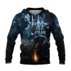 Faith Over Fear Christian Hoodie Lion Jesus Cross Design