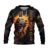 Faith Over Fear Christian Hoodie Jesus Lion Lamb Cross Design