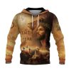 Faith Over Fear Christian Hoodie Lion Cross Jesus Fire Design