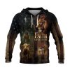Faith Over Fear Christian Hoodie Cross American Flag Vintage Design