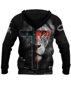 Faith Over Fear Jesus & Lion Cross Lightning Hoodie