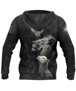 Faith Over Fear The Lion And The Lamb Christian Hoodie