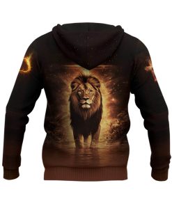 Authority Over The Storm "Faith Over Fear" Lion And Cross Hoodie