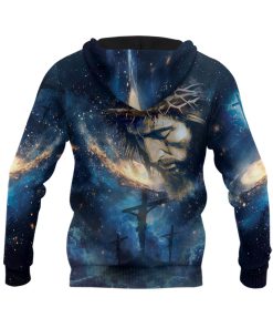 Faith Over Fear Cosmic Lion And Jesus Christian Hoodie