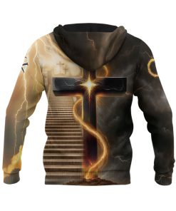 Faith Over Fear Lion and Cross Lightning Hoodie