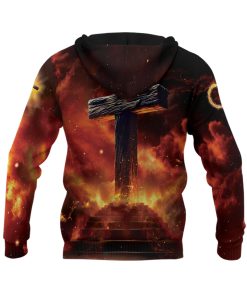 Faith Over Fear Lion Warrior & Cross Christian Hoodie