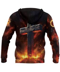 Faith Over Fear Cross & Lion Christian Hoodie